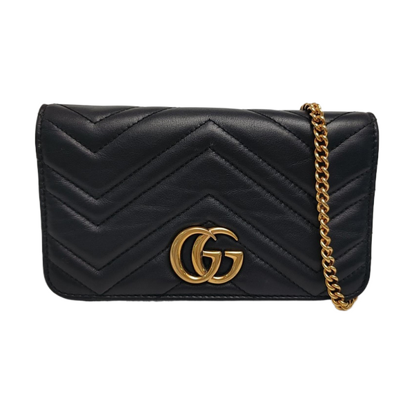 GG Marmont Super Mini Quilted Calfskin Black