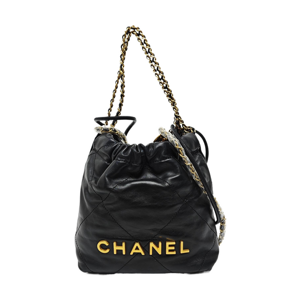 CHANEL 22 Mini Quilted Calfskin Black