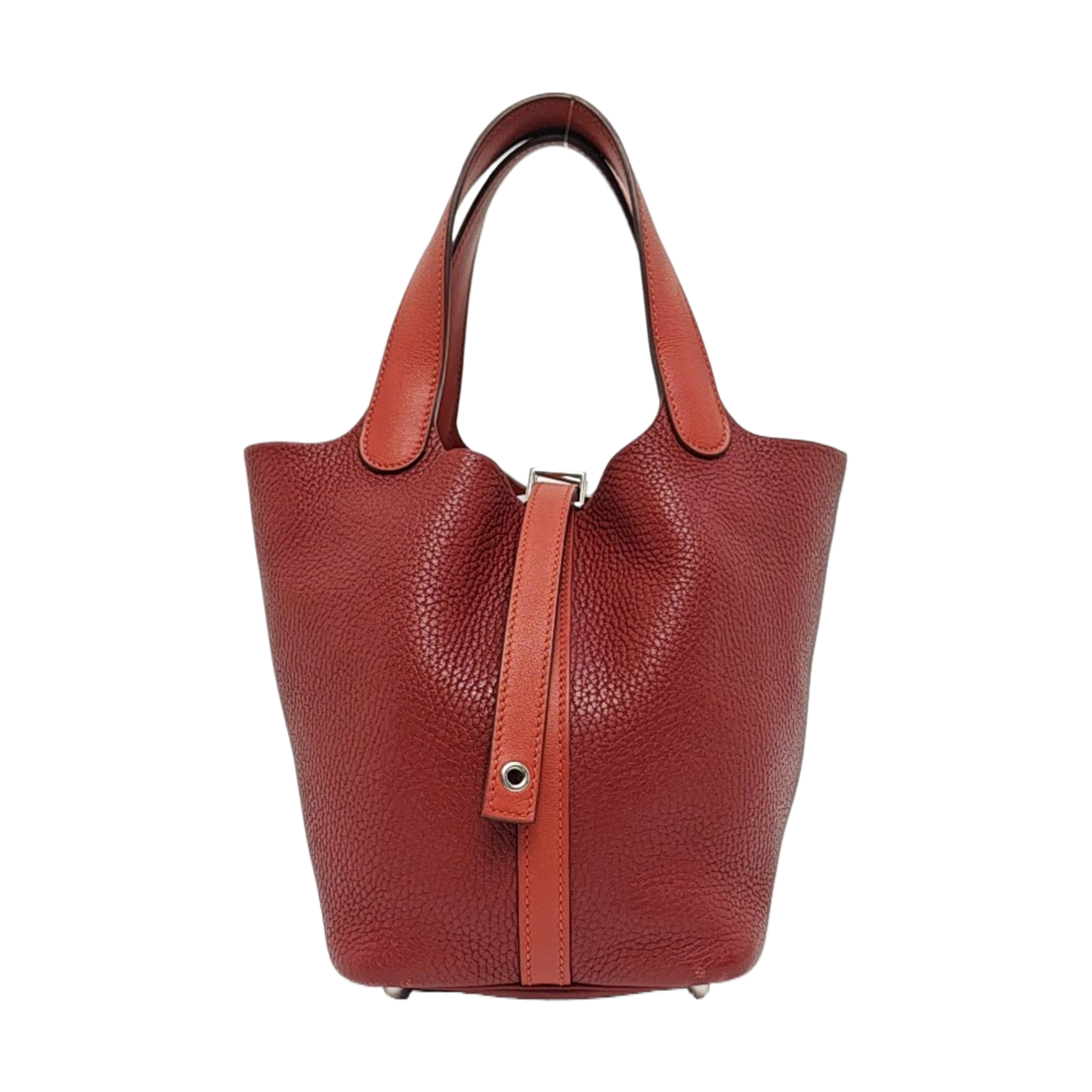 Authenticated pre-owned  Picotin Lock 18 Clemence Red - Bucket Bag at Looply