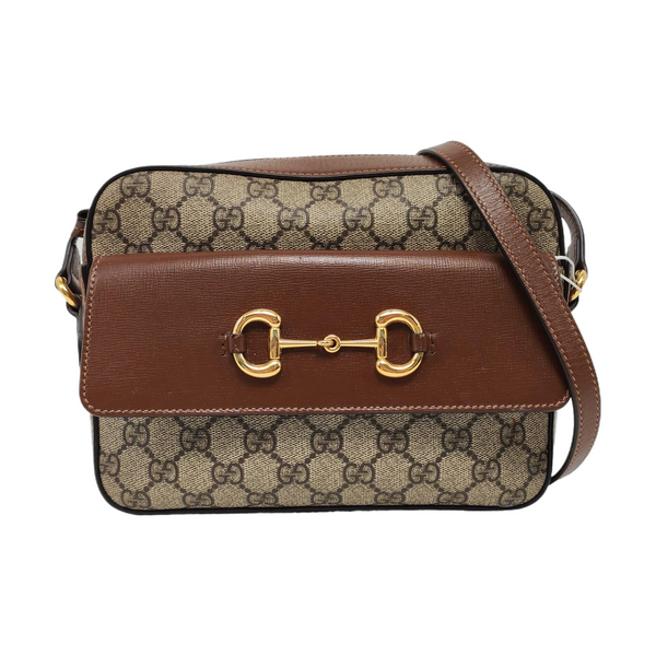 Authenticated pre-owned  Horsebit 1955 Small Coated Canvas Beige - Crossbody Bag at Looply
