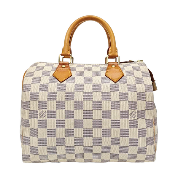 SPEEDY 25 Damier Azur Coated Canvas White