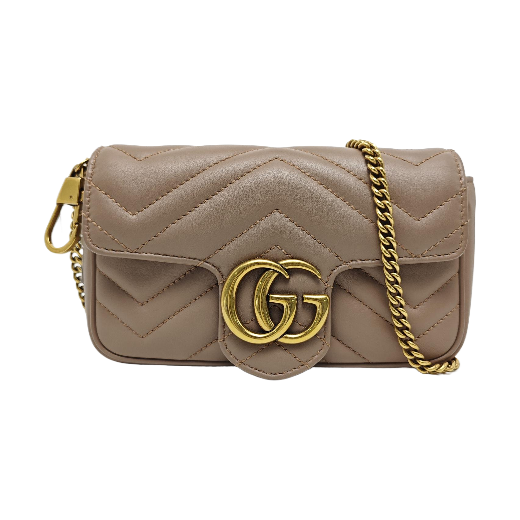 GG Marmont Mini Quilted Calfskin Beige
