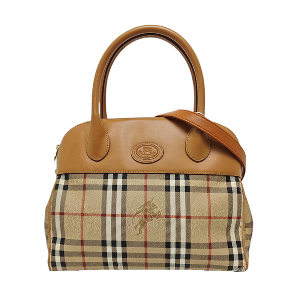 Coated Canvas Shoulder Bag Beige