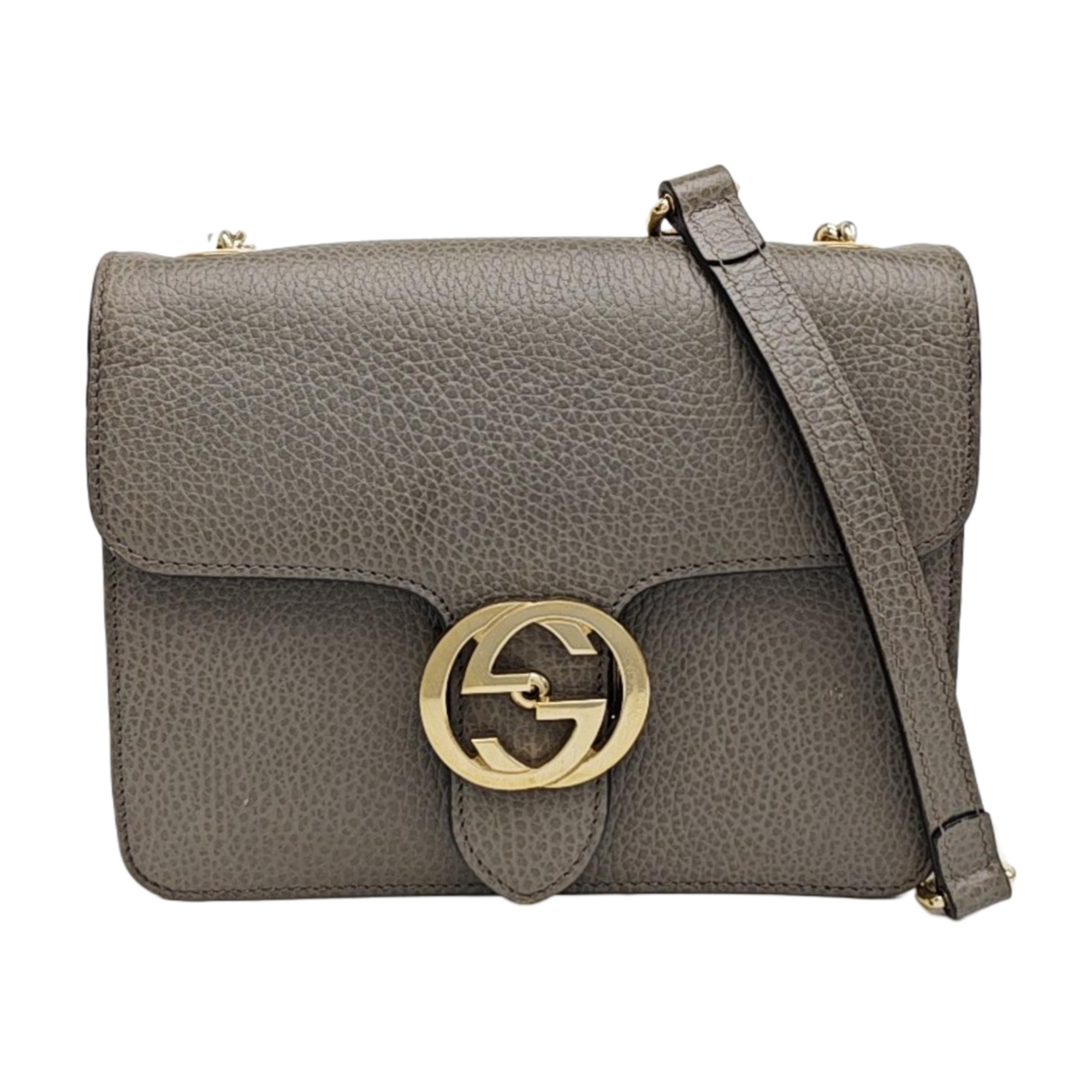 Interlocking G Small Calfskin Gray