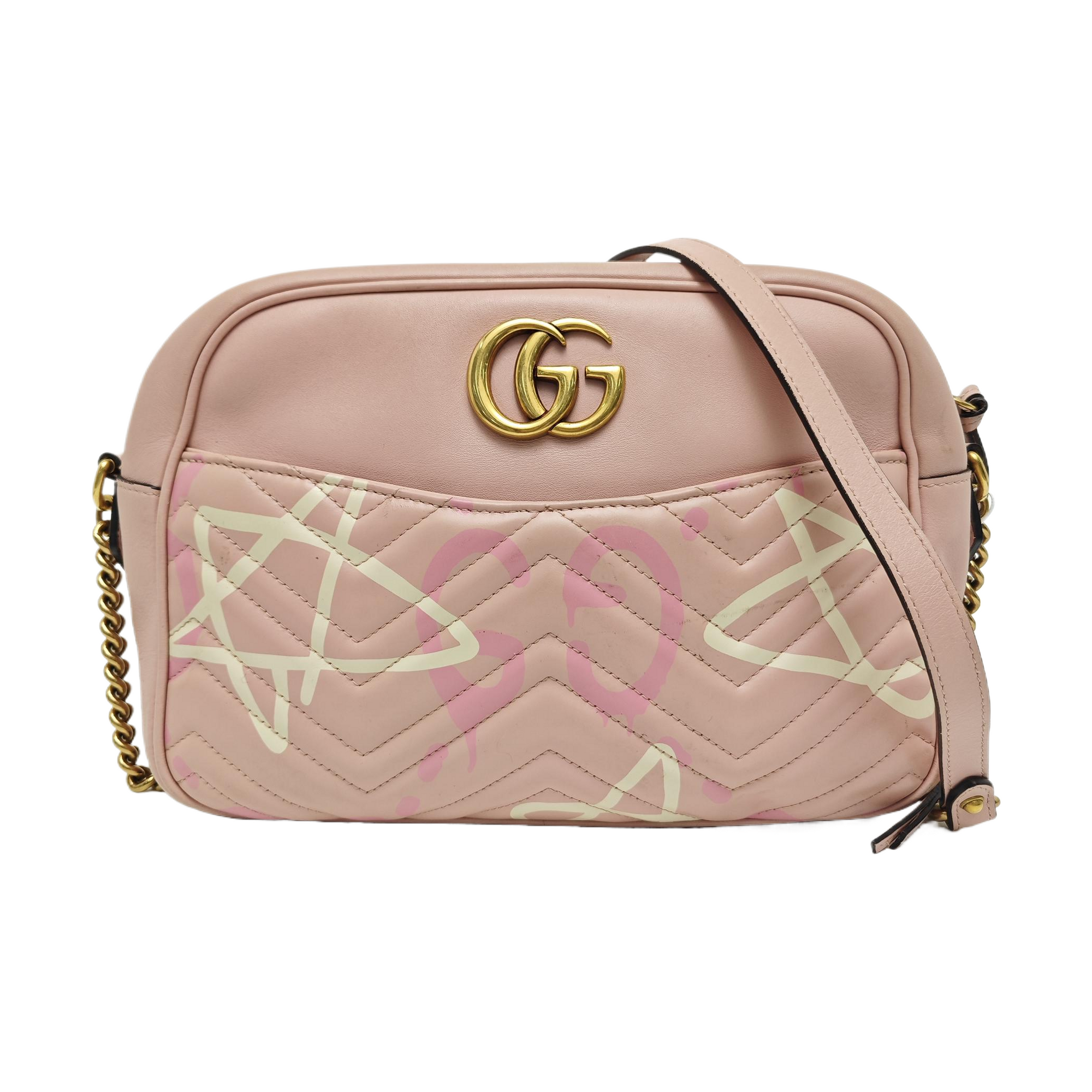 GG Marmont Medium Quilted Calfskin Pink