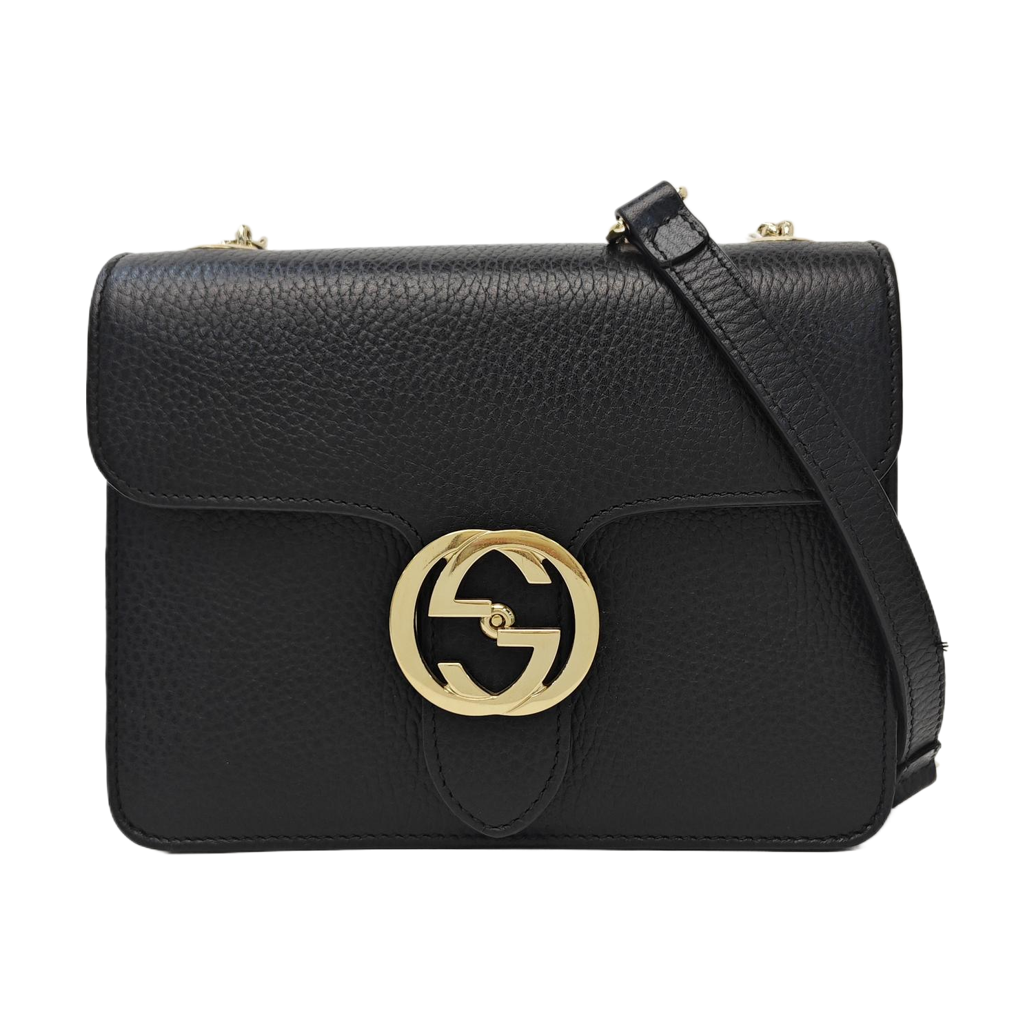 Interlocking G Small Calfskin Black