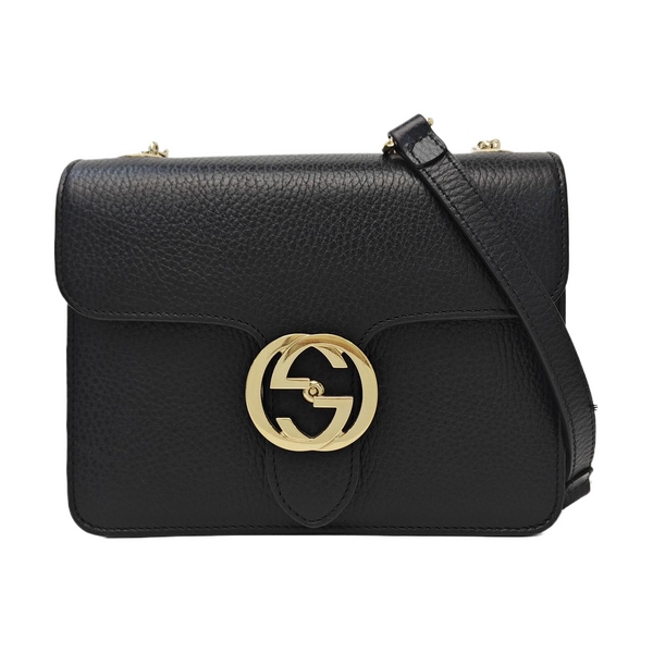 Interlocking G Small Calfskin Black