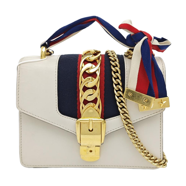Sylvie Mini Calfskin White