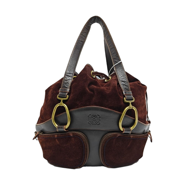 Calfskin Top Handle Bag Brown