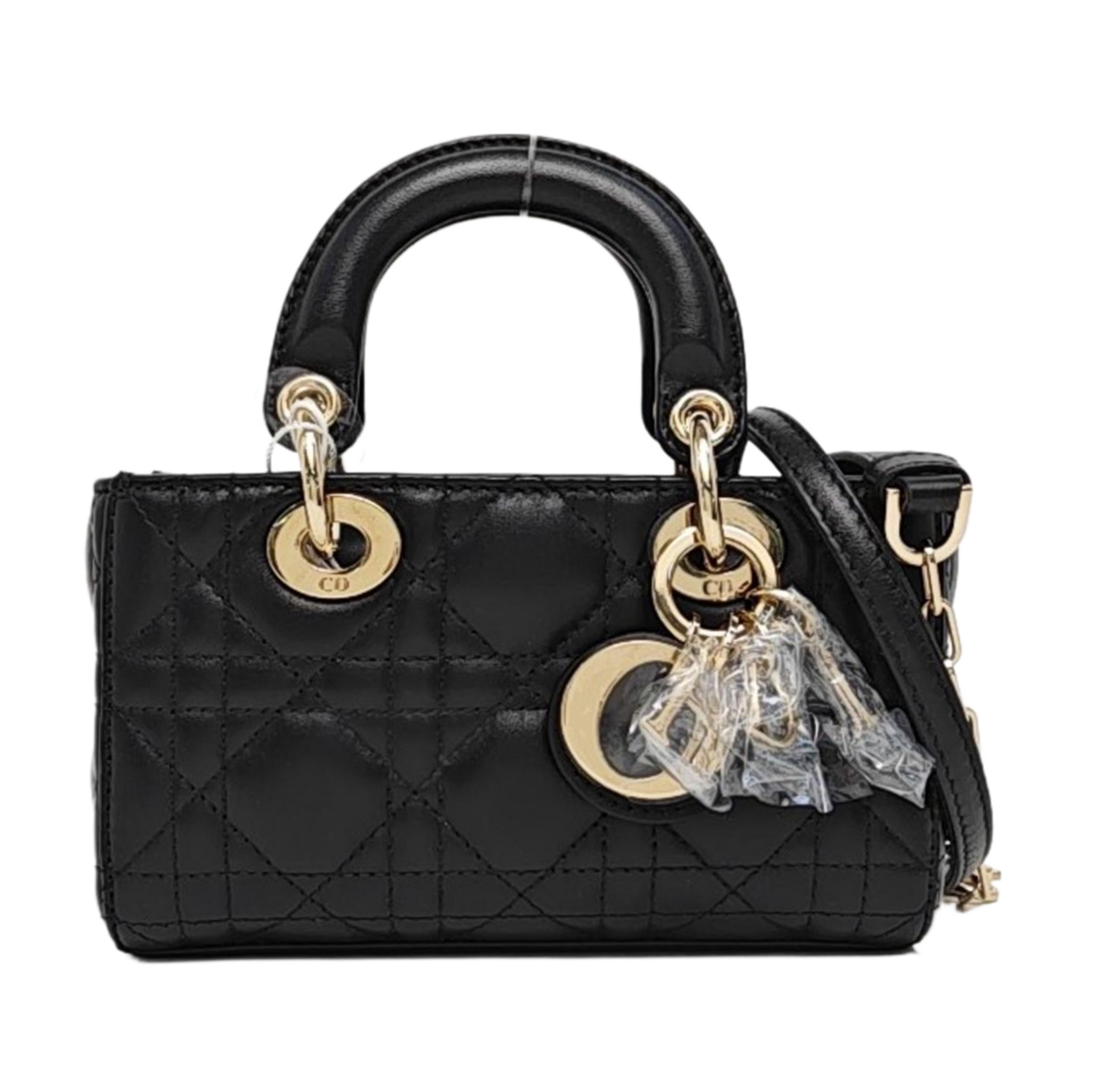 Lady Dior Mini Cannage Calfskin Black
