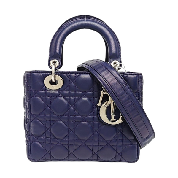 Lady Dior Small Cannage Lambskin Blue