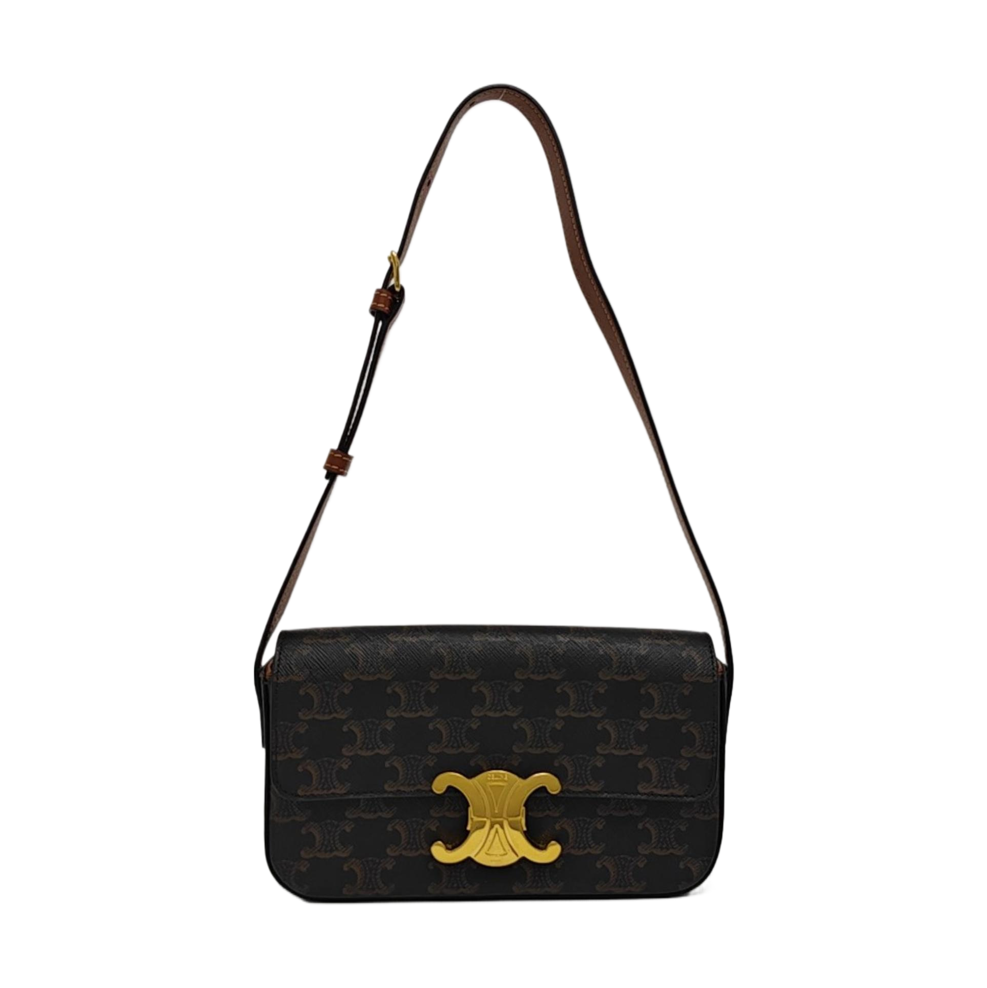 TRIOMPHE Small Coated Canvas Brown