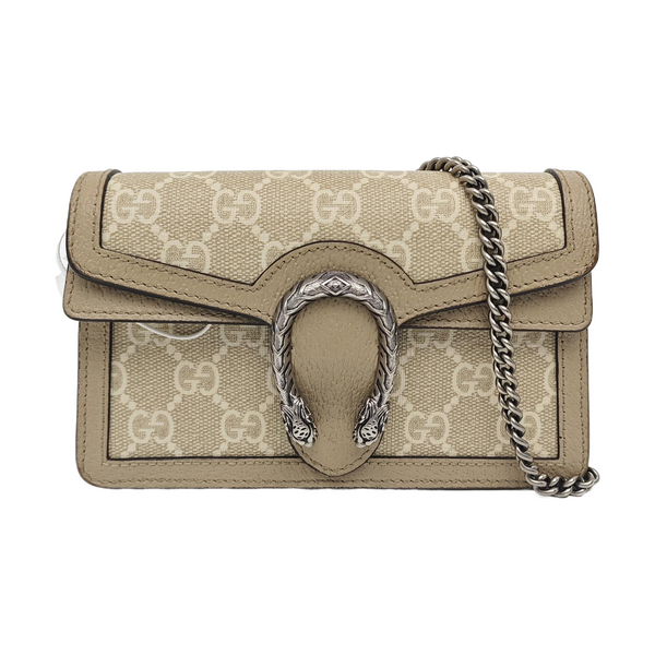 Dionysus Super Mini Monogram Coated Canvas Beige