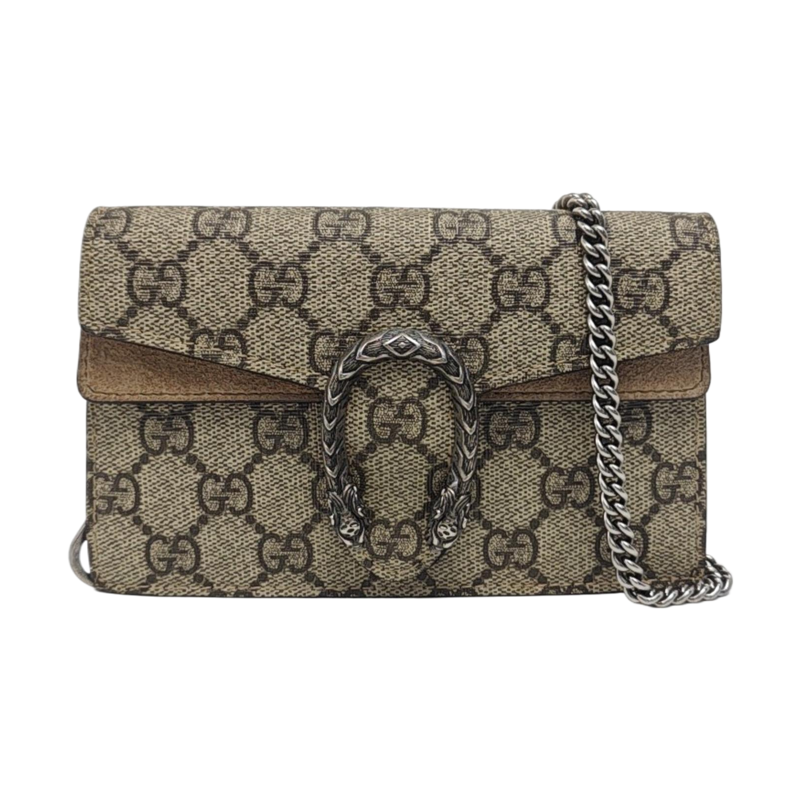 Dionysus Super Mini Monogram Coated Canvas Beige