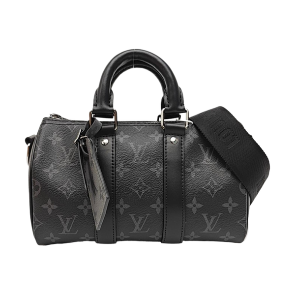 KEEPALL 25 Monogram Coated Canvas Black