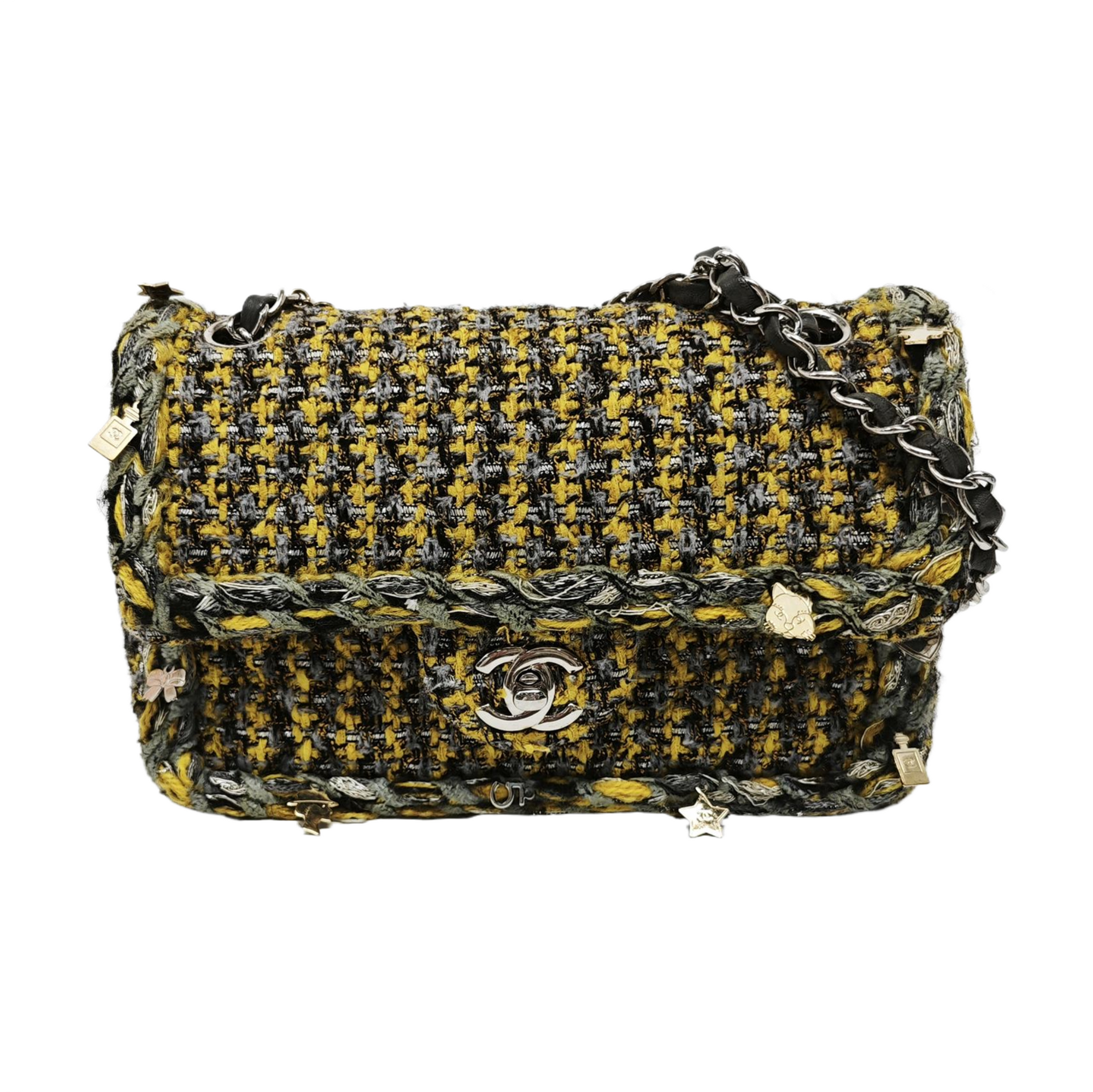 CLASSIC FLAP Medium Quilted Wool Yellow