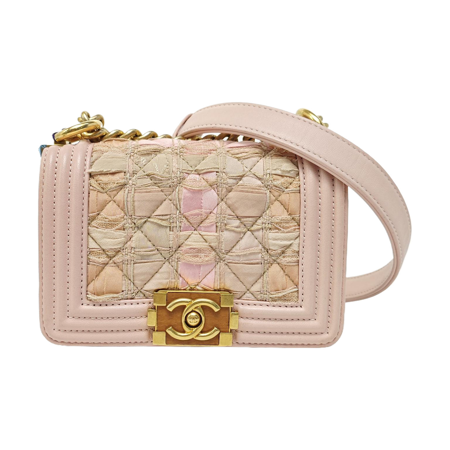 BOY CHANEL Quilted Fabric Pink