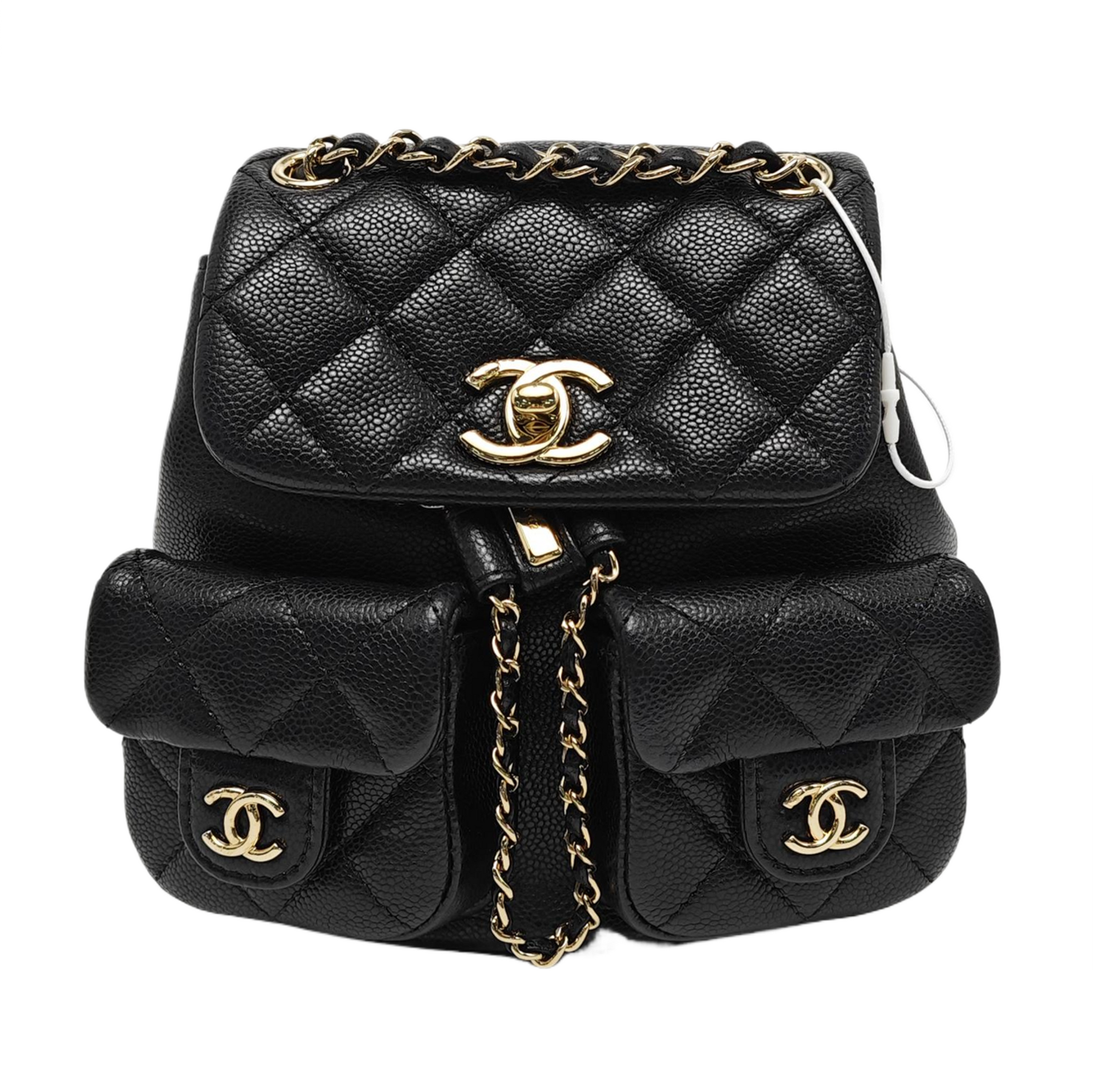 DUMA Small Quilted Grained Calfskin Black