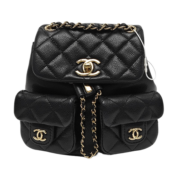 DUMA Small Quilted Grained Calfskin Black