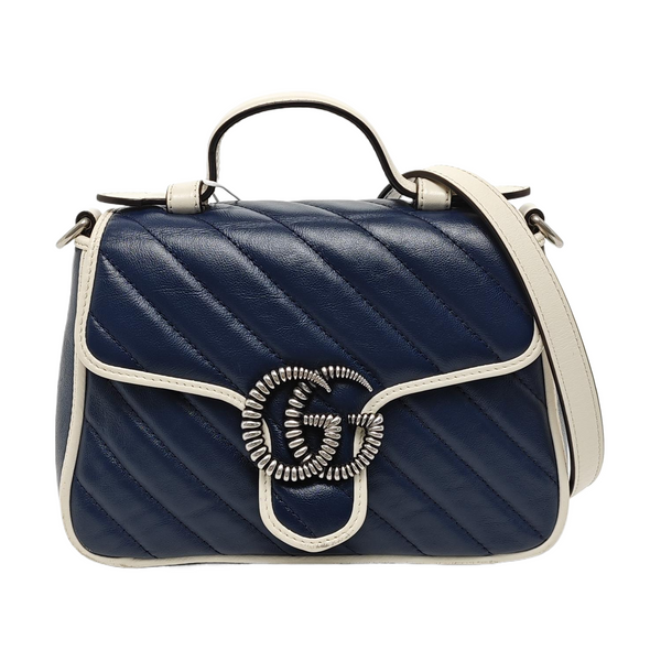 GG Marmont Mini Quilted Calfskin Blue