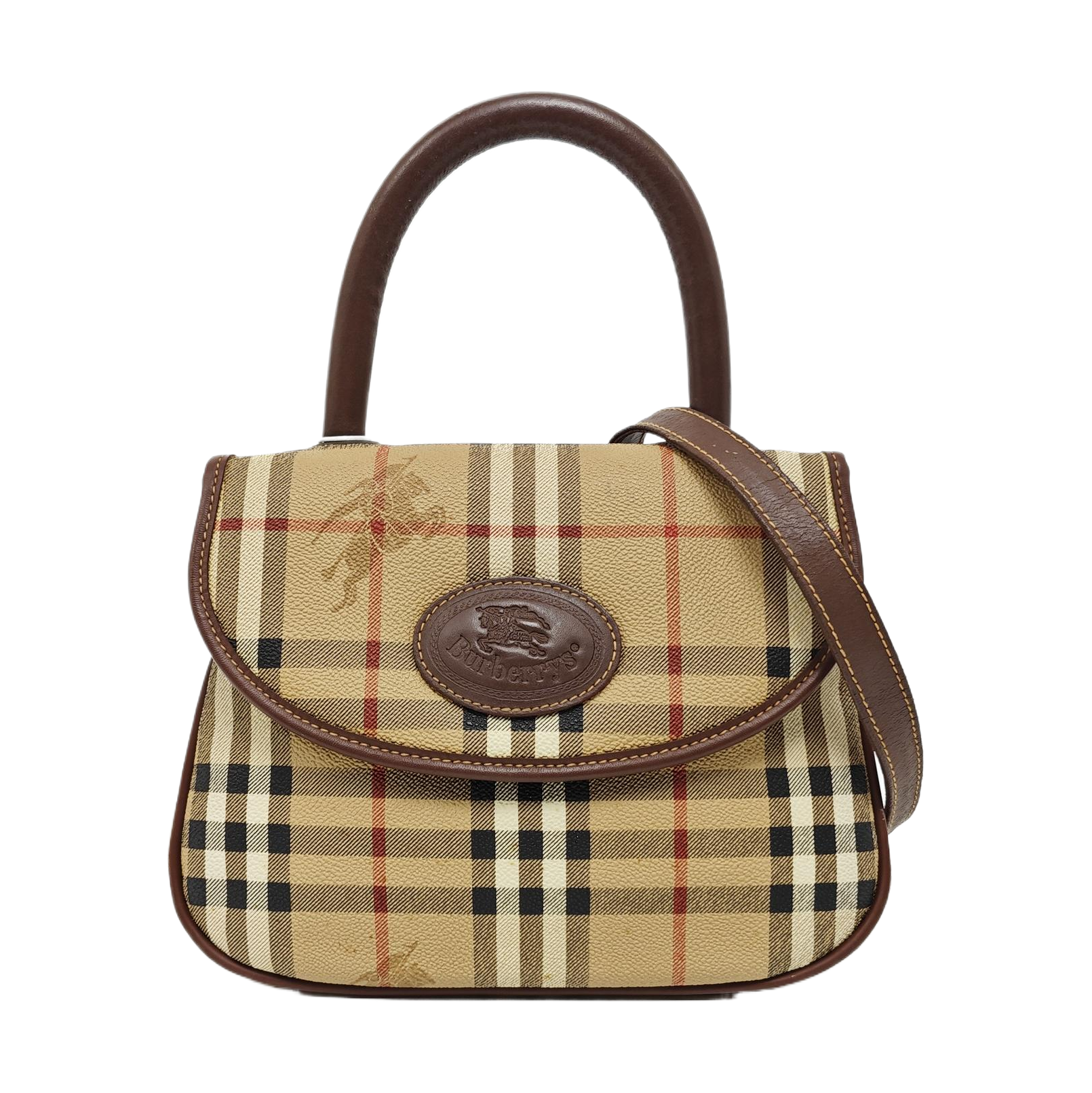 Coated Canvas Shoulder Bag Beige