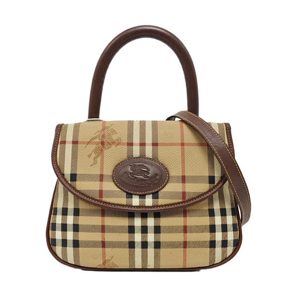 Coated Canvas Shoulder Bag Beige