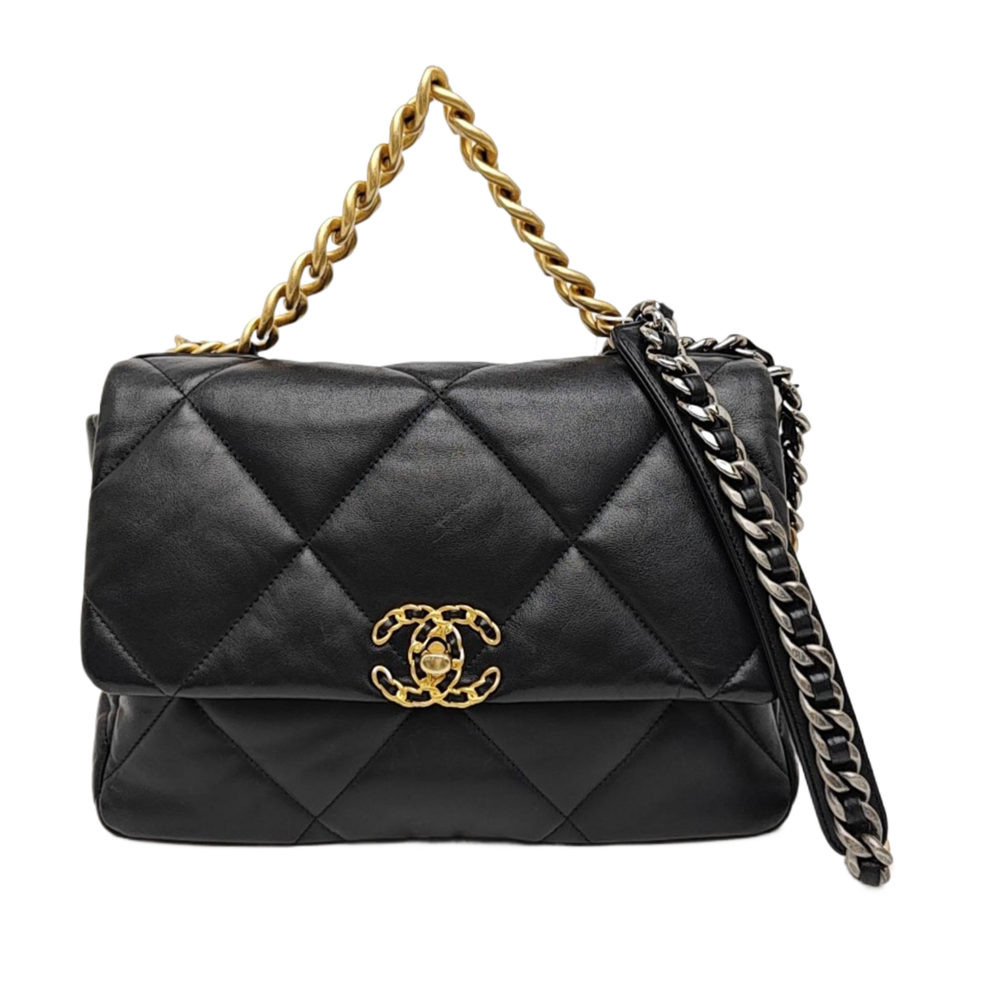 CHANEL 19 Large Quilted Lambskin Black