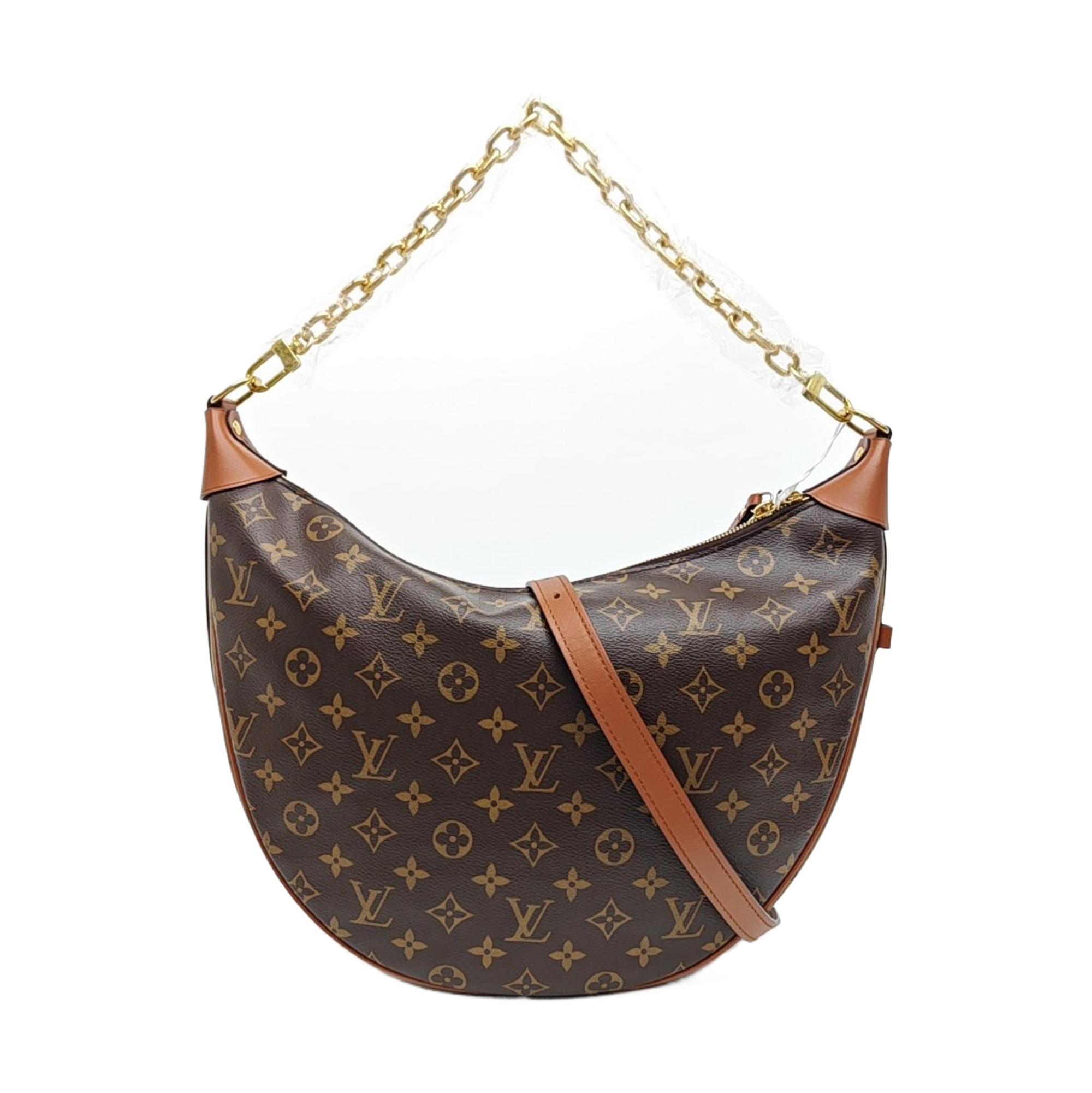 LOOP HOBO Monogram Coated Canvas Brown