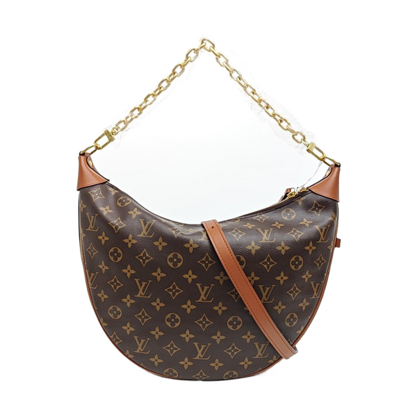 LOOP HOBO Monogram Coated Canvas Brown