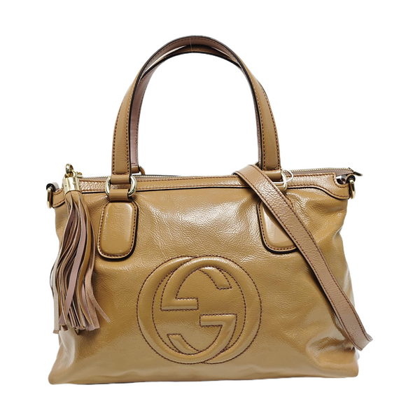 Authenticated pre-owned  Soho Small Patent Leather Beige - Tote Bag at Looply
