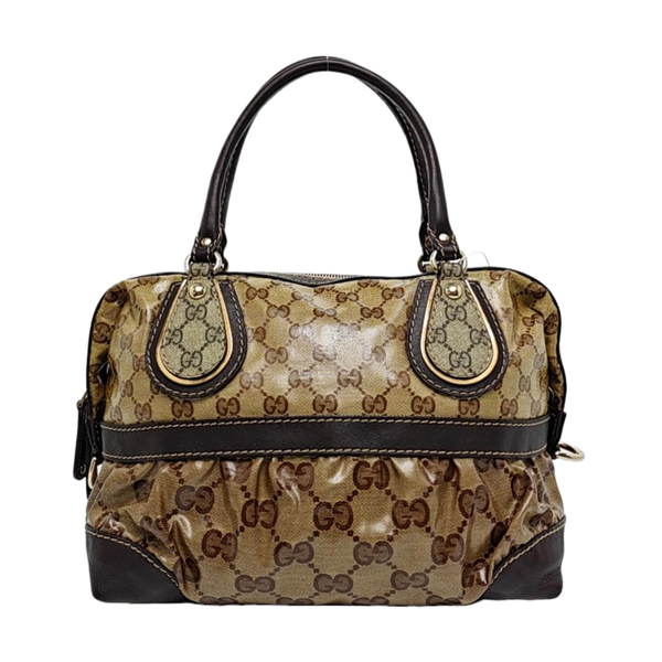 Monogram Coated Canvas Tote Bag Brown