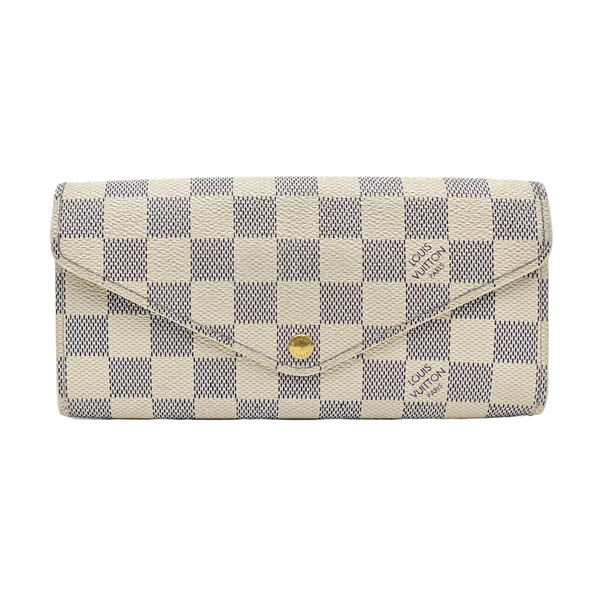 SARAH Damier Azur Coated Canvas White Wallet