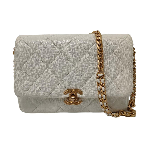 WOC Quilted Grained Calfskin White
