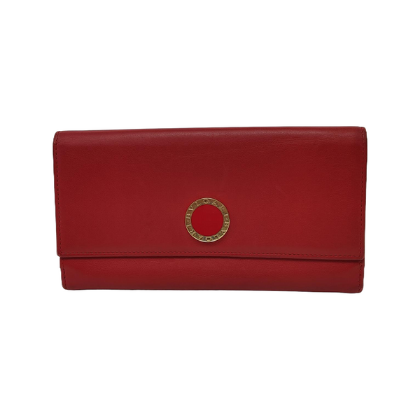 BVLGARI Calfskin Red Wallet