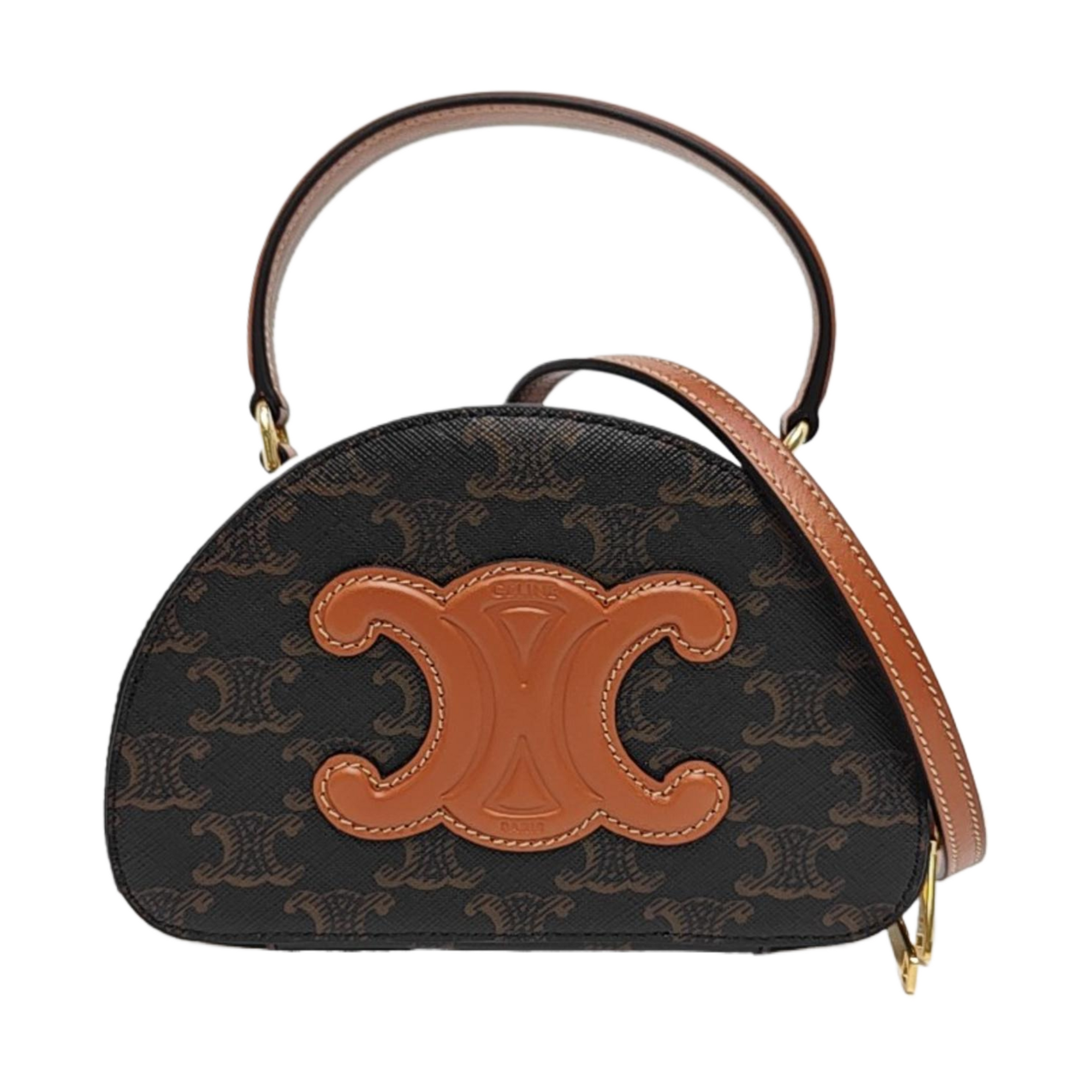 TRIOMPHE Small Coated Canvas Brown