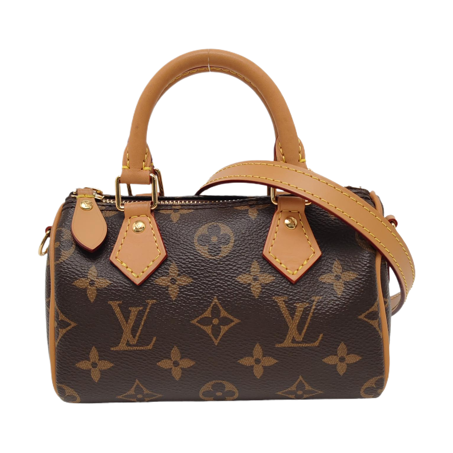 Authenticated pre-owned  SPEEDY Nano Monogram Coated Canvas Brown - Shoulder Bag at Looply