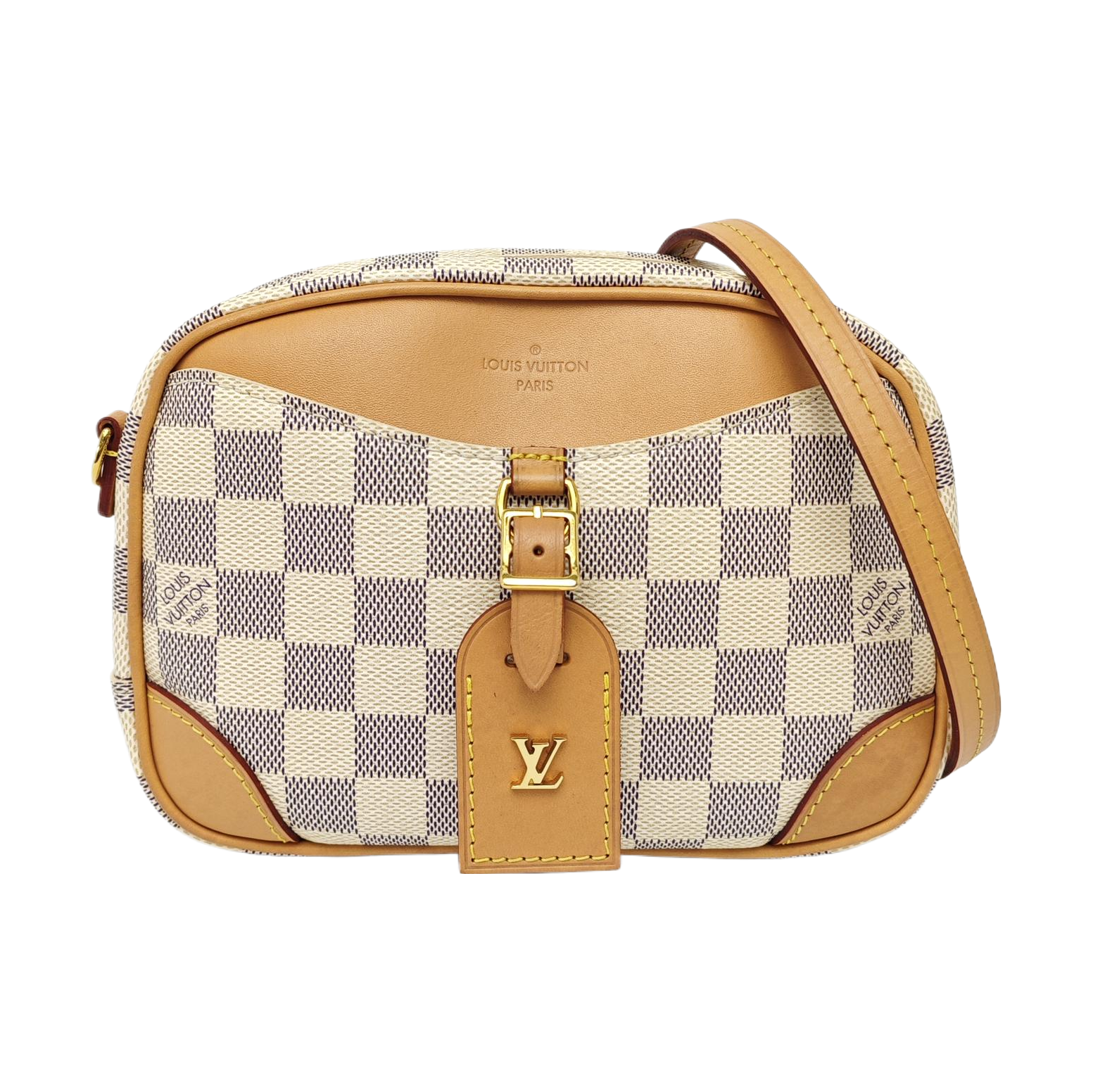 DEAUVILLE Mini Damier Azur Coated Canvas White