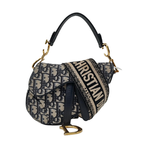 Authenticated pre-owned  Saddle Mini Oblique Canvas Blue - Shoulder Bag at Looply