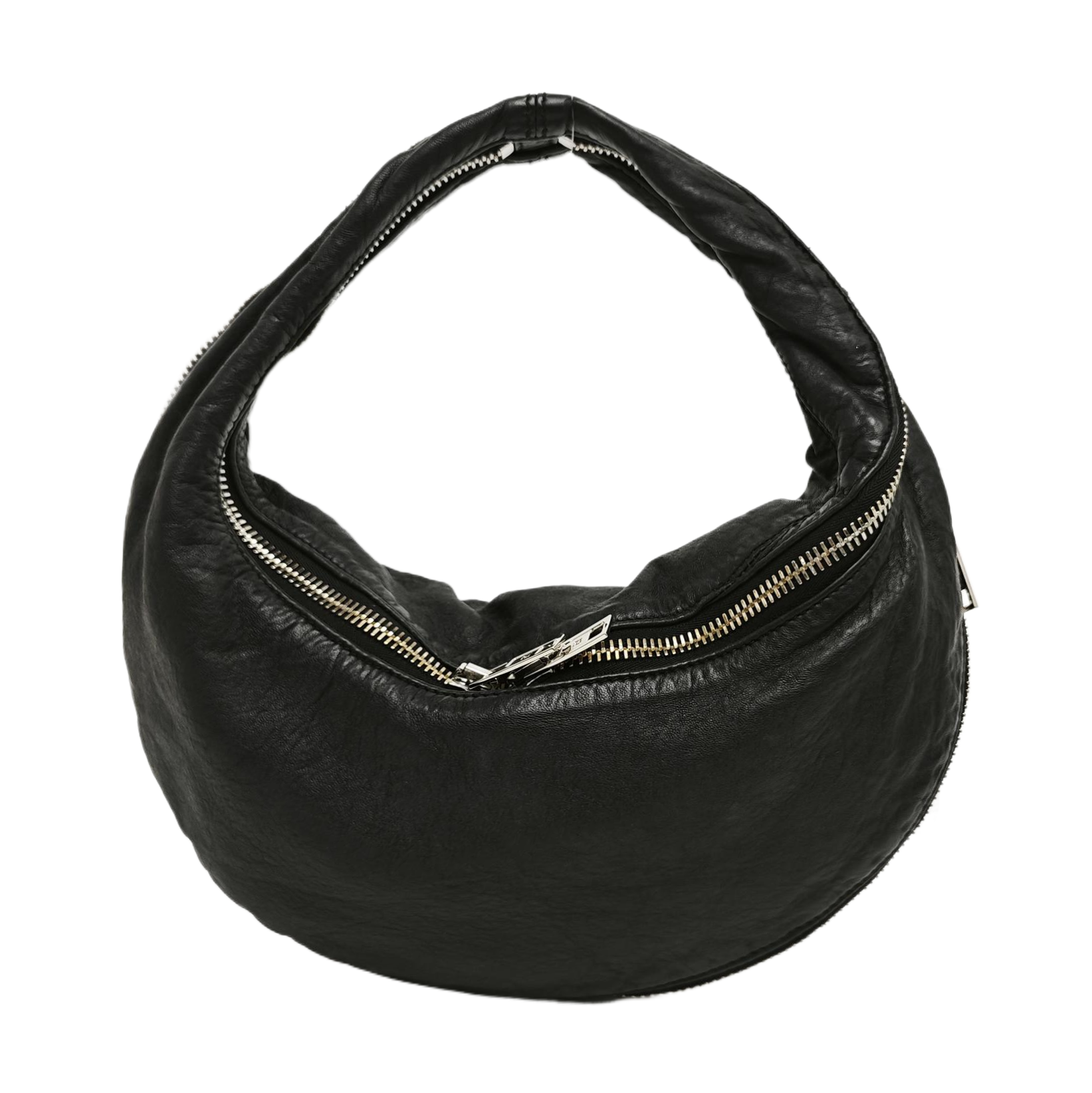 Leather Top Handle Bag Black