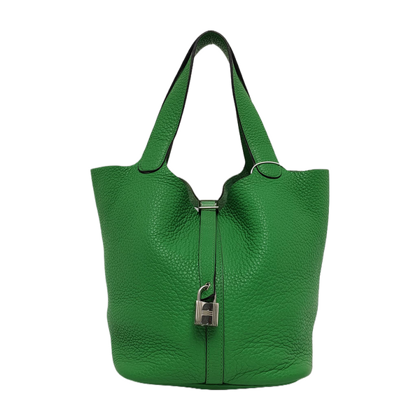 Authenticated pre-owned  Picotin Lock 22 Clemence Green - Bucket Bag at Looply