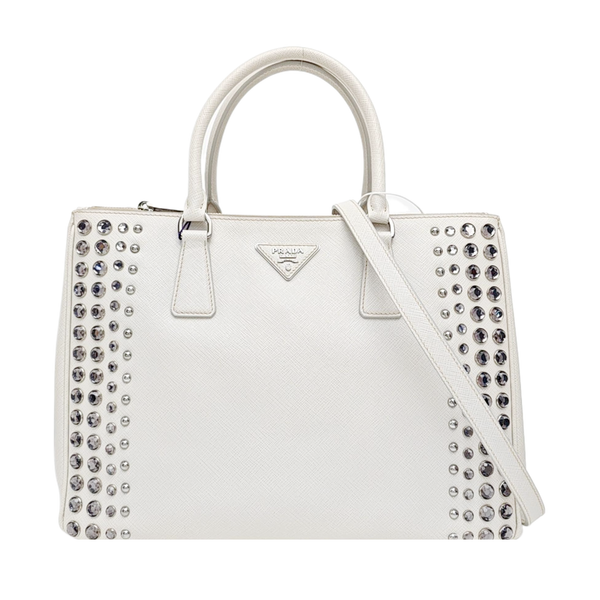Galleria Extra Large Saffiano Calfskin White