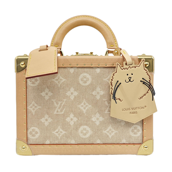 Monogram Denim Shoulder Bag Beige