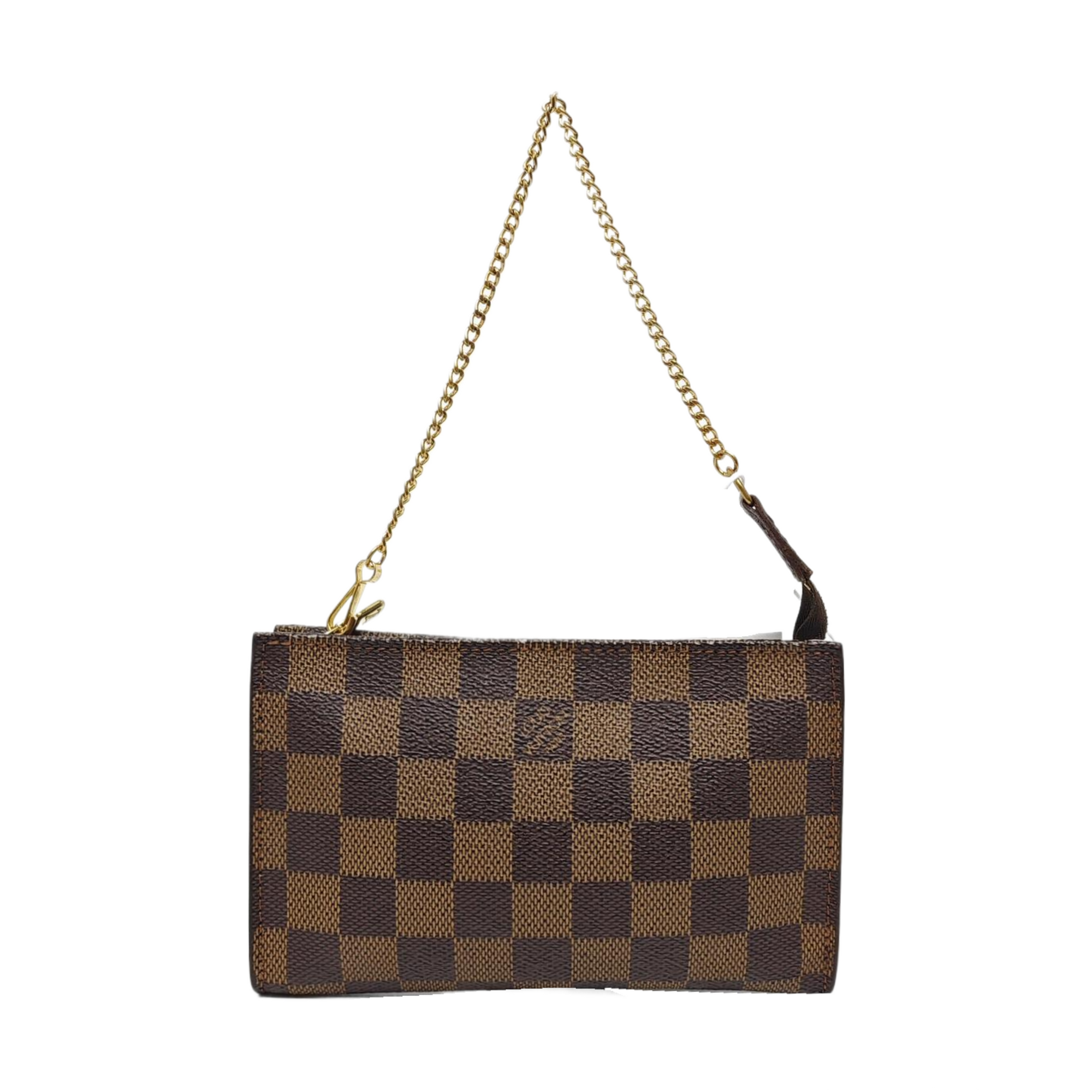 Authenticated pre-owned  BUCKET Damier Ebene Coated Canvas Brown - Clutch at Looply