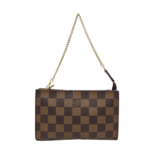 Authenticated pre-owned  BUCKET Damier Ebene Coated Canvas Brown - Clutch at Looply