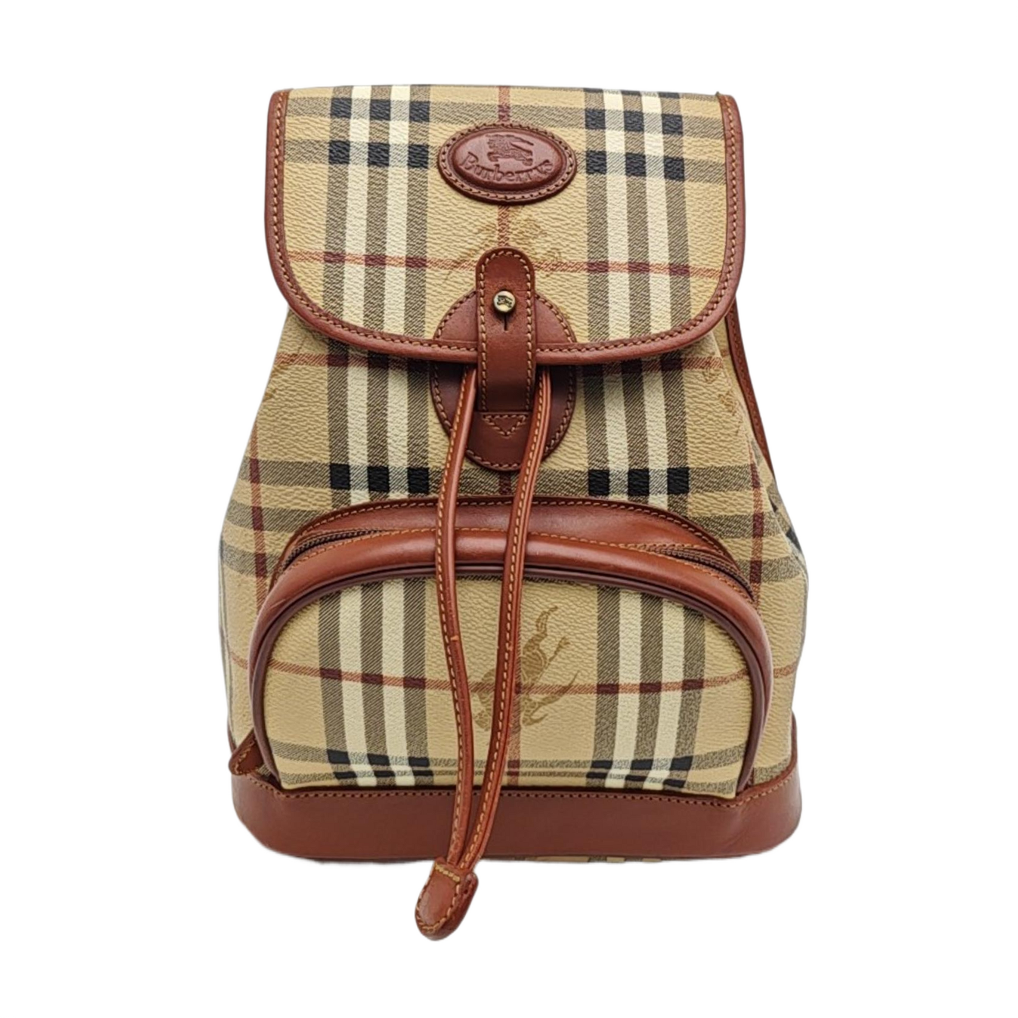 Coated Canvas Backpack Beige