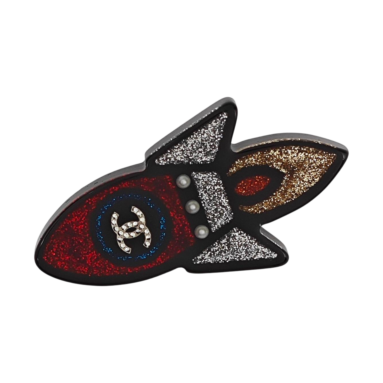 Synthetic Material Black Brooch