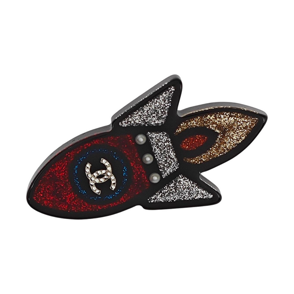 Synthetic Material Black Brooch