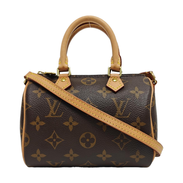 SPEEDY Nano Monogram Coated Canvas Brown