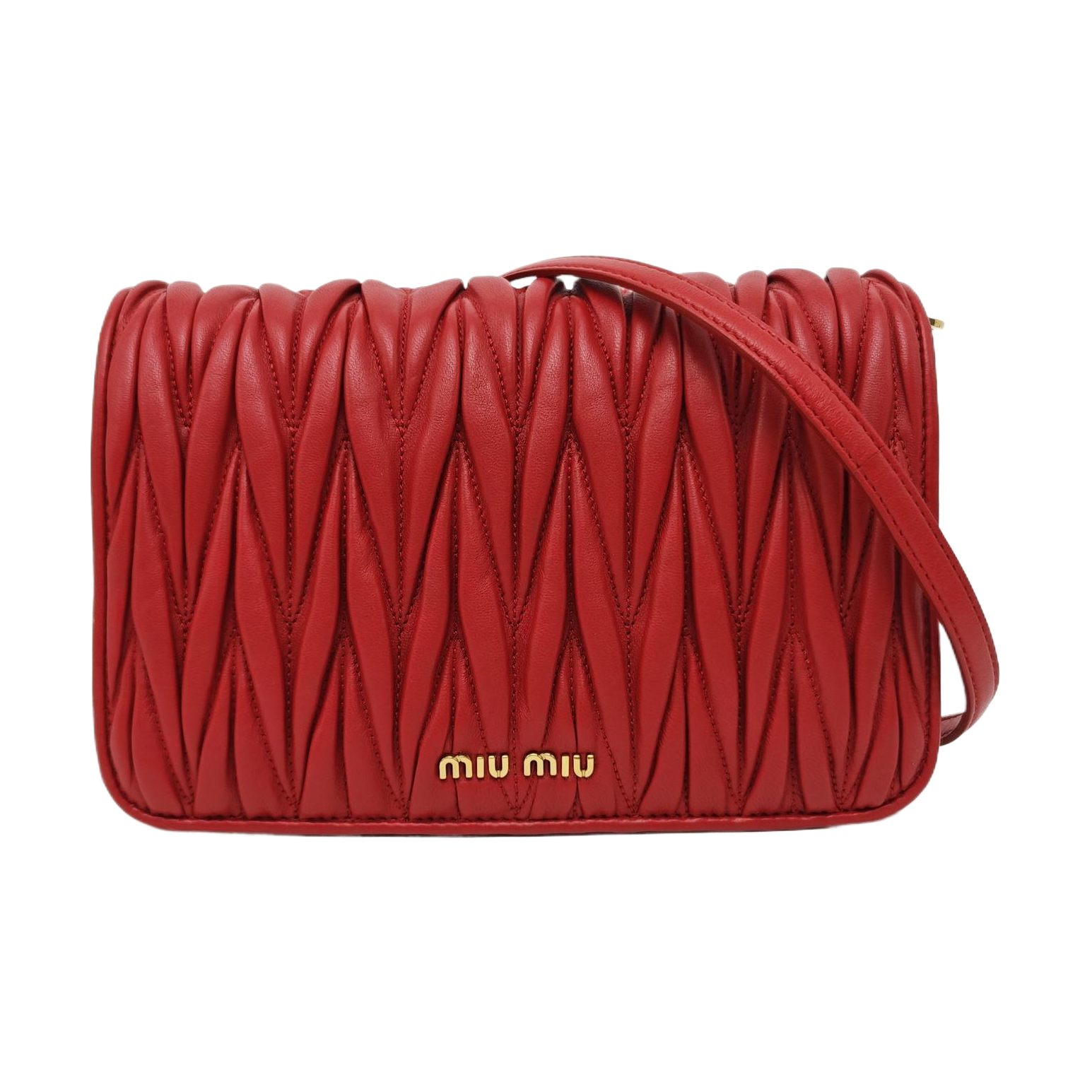 Quilted Lambskin Shoulder Bag Red