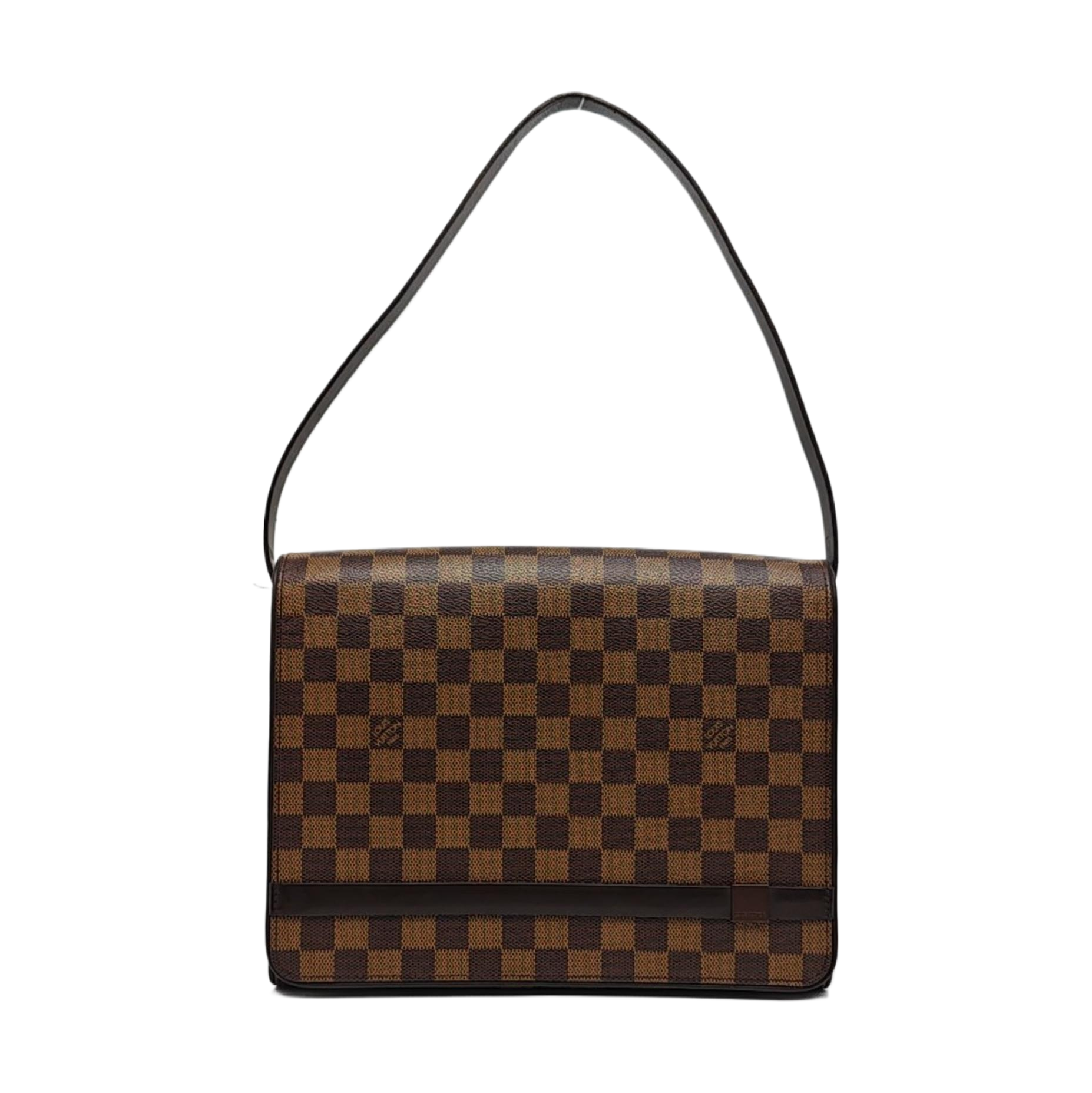 TRIBECA Damier Ebene Coated Canvas Brown